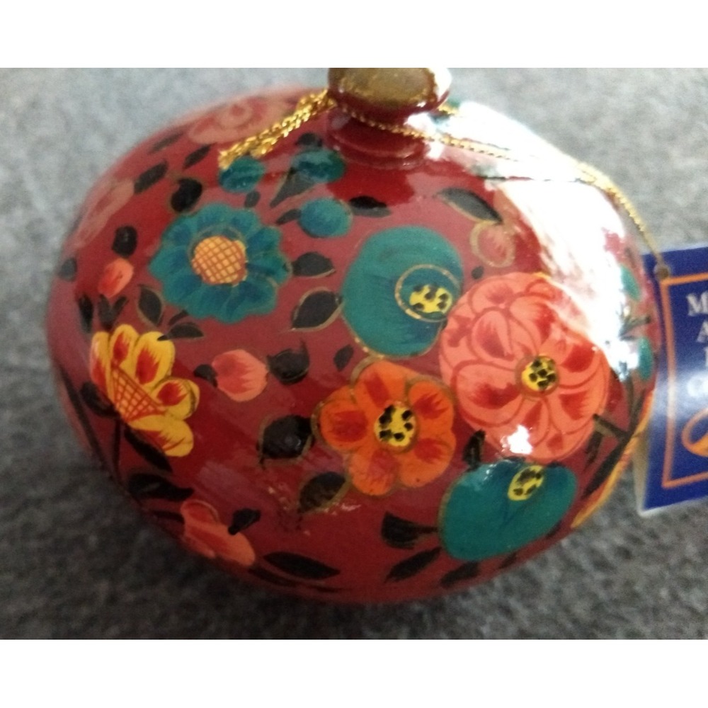 Enesco Floral Wooden Trinket Box Handpainted‎ Museum American Folk Art Gift Box - Picture 3 of 16